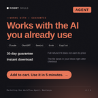 The Marketing Ops Workflow Agent, Nastasya AI agent works with Claude, ChatGPT, Gemini and any AI chat, 30-day money-back guarantee