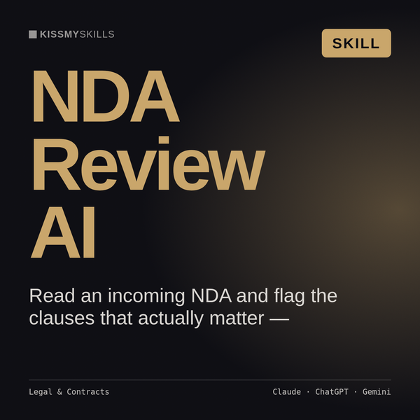 NDA Review AI AI skill by KissMySkills, cover