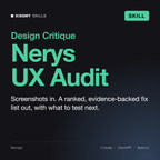 Nerys - UX Audit & Design Critique AI skill by KissMySkills, cover