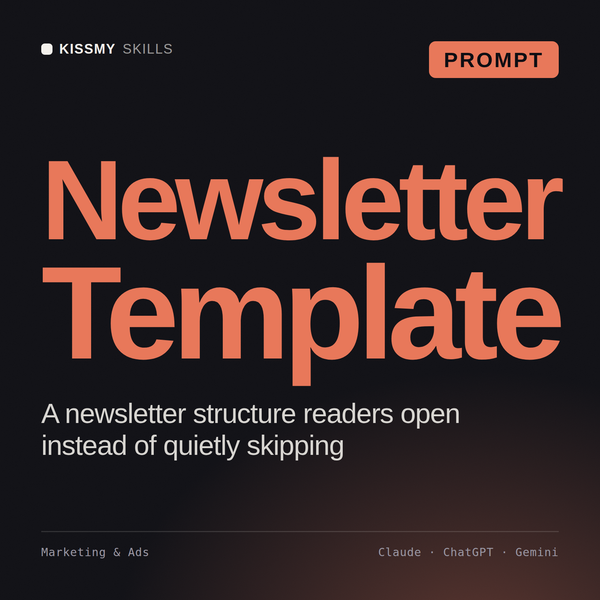 Newsletter Template AI prompt by KissMySkills, cover