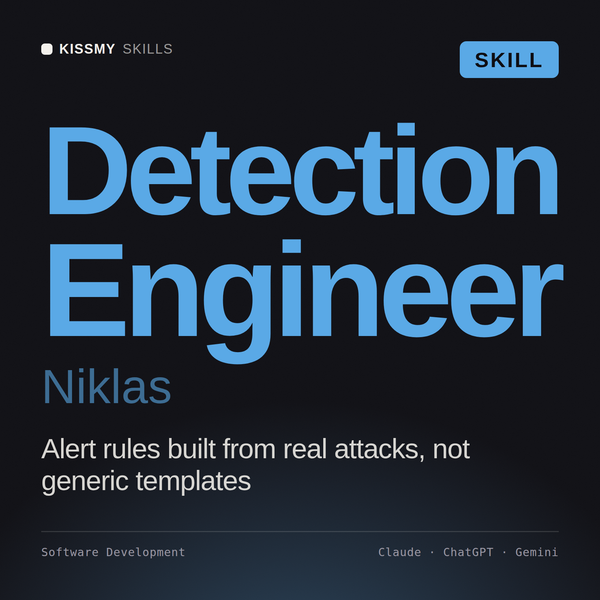 Detection Engineer, Niklas AI skill by KissMySkills, cover