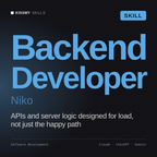 Backend Developer, Niko AI skill by KissMySkills, cover