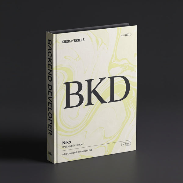 Backend Developer Claude skill by KissMySkills, hardcover volume cover