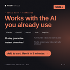 The LinkedIn Ads Specialist, Nina AI skill works with Claude, ChatGPT, Gemini and any AI chat, 30-day money-back guarantee