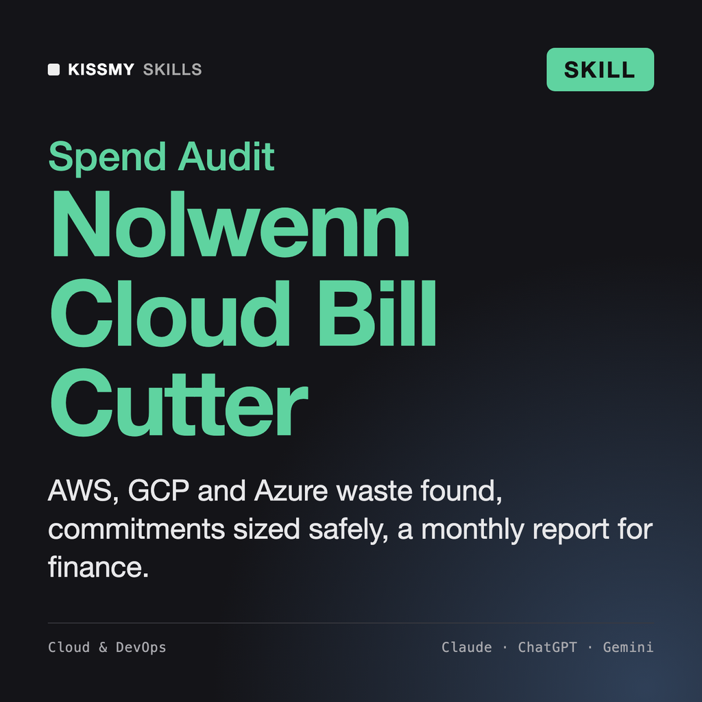 Nolwenn - Cloud FinOps Cost Optimizer AI skill by KissMySkills, cover
