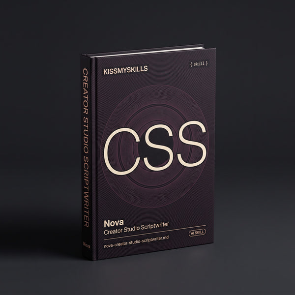 Creator Studio Scriptwriter Claude skill by KissMySkills, hardcover volume cover