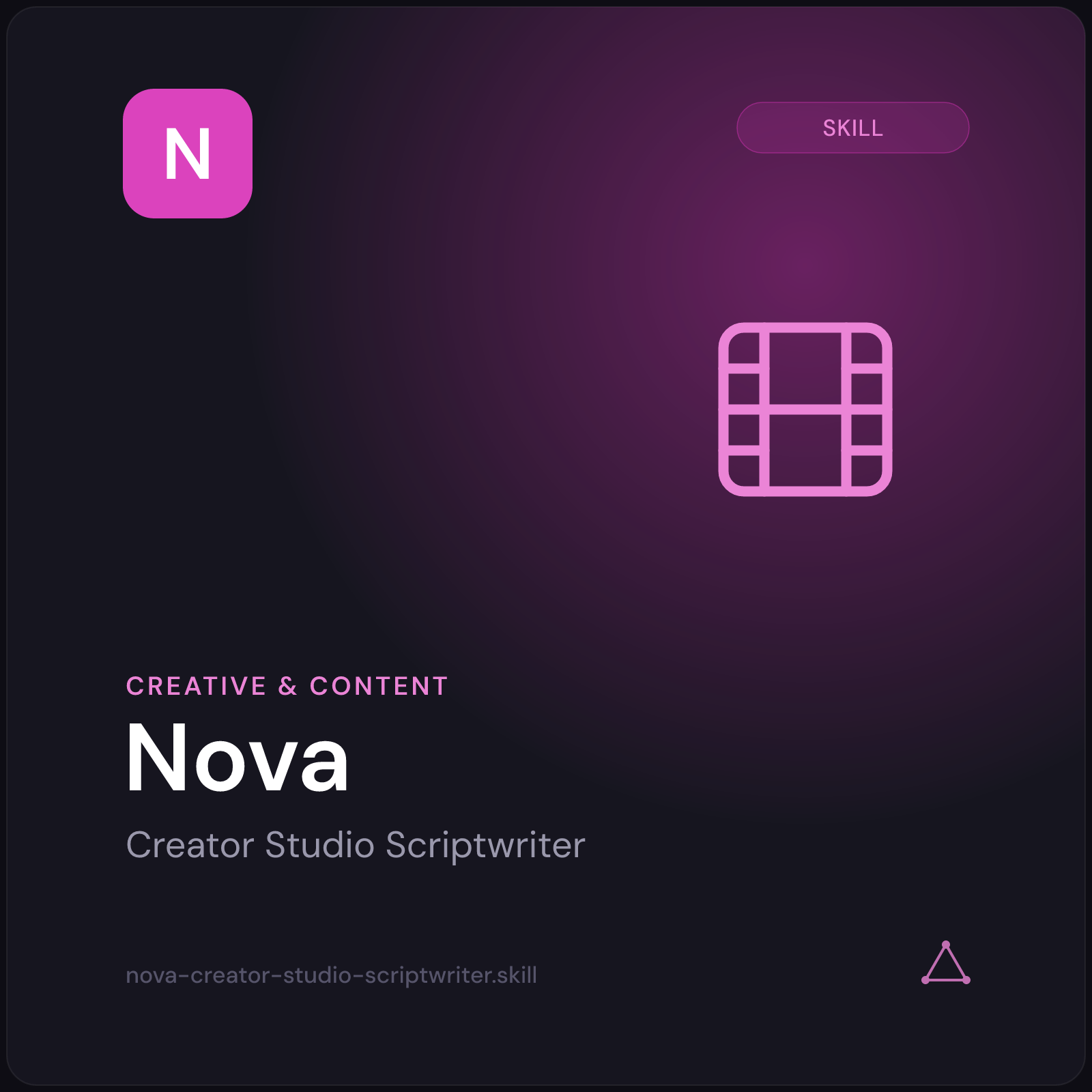 Nova - Creator Studio Scriptwriter AI Skill cover
