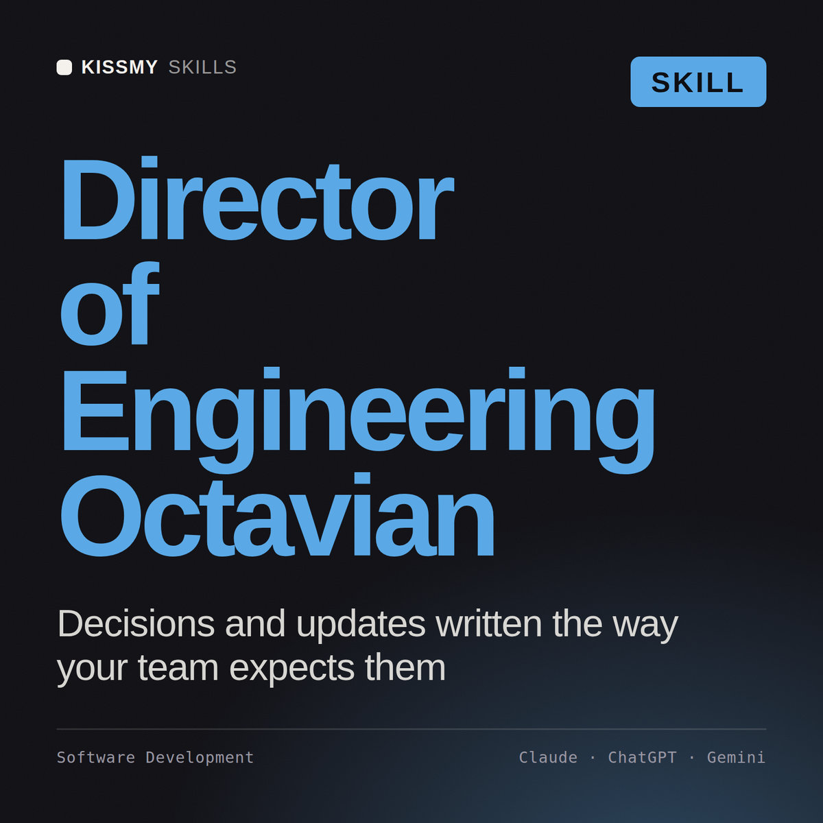 Director of Engineering, Octavian AI skill by KissMySkills, cover
