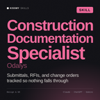 Construction Documentation Specialist, Odalys AI skill by KissMySkills, cover