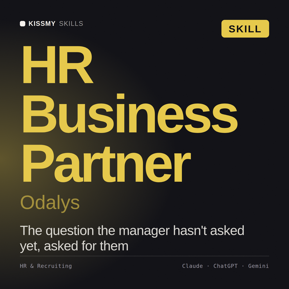 HR Business Partner, Odalys AI skill by KissMySkills, cover