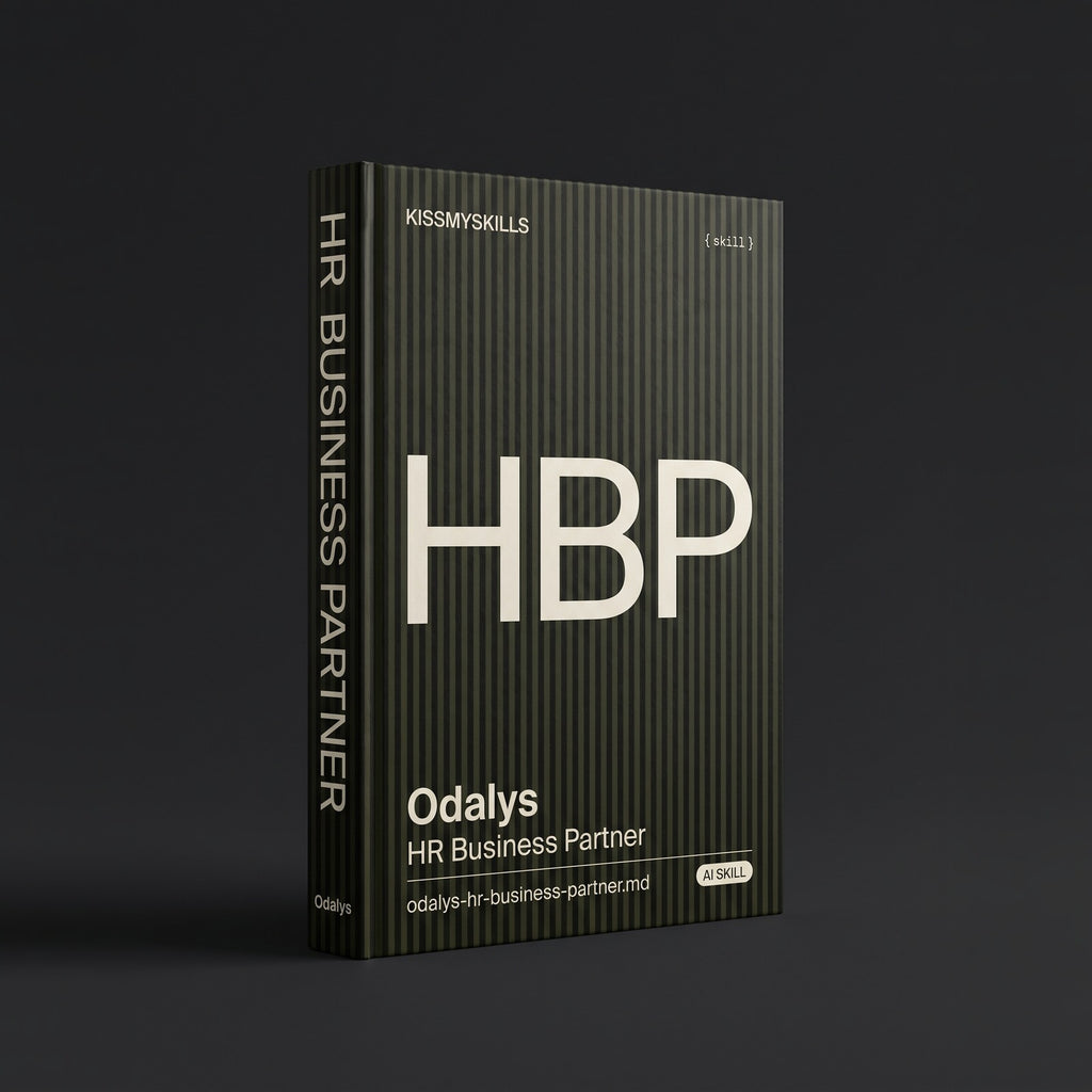 HR Business Partner Claude skill by KissMySkills, hardcover volume cover