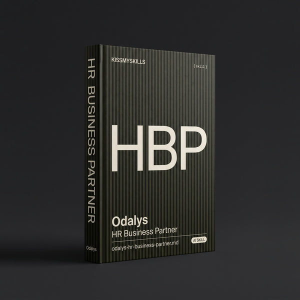 HR Business Partner Claude skill by KissMySkills, hardcover volume cover