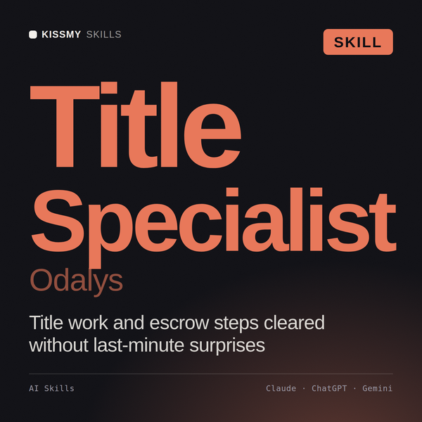 Title Specialist, Odalys AI skill by KissMySkills, cover