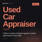 Used Car Appraiser, Odell AI skill by KissMySkills, cover