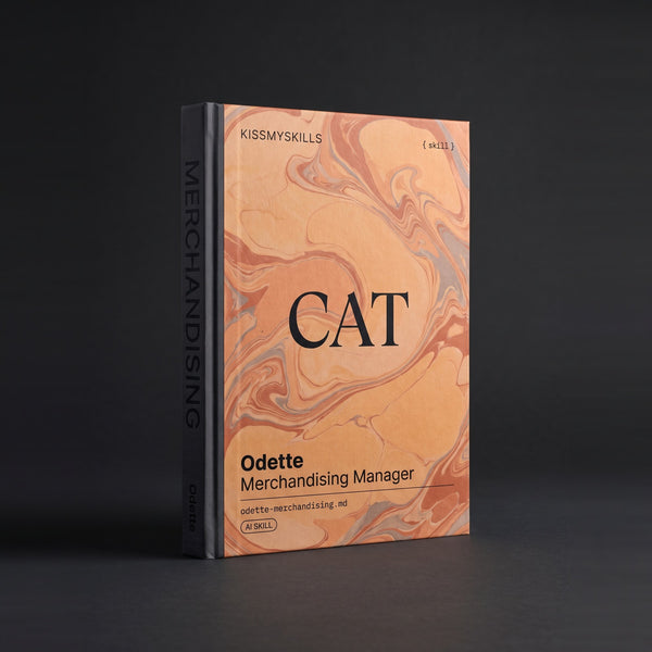 Merchandising Manager Claude skill by KissMySkills, hardcover volume cover