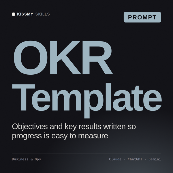 OKR Template AI prompt by KissMySkills, cover