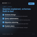 What's inside the Database Engineer, Oleg AI skill: Schema design, Query optimisation, Migration planning, Explain plans