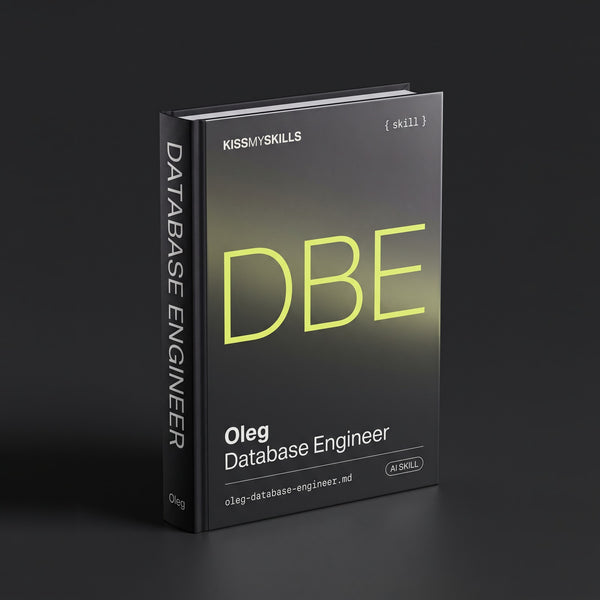 Database Engineer Claude skill by KissMySkills, hardcover volume cover
