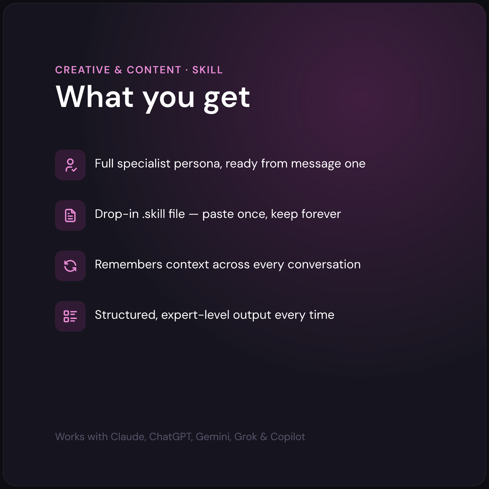 Olivia — Copywriter AI Skill — what you get