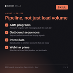What's inside the B2B Demand Generation Specialist, Omar AI skill: ABM programs, Outbound sequences, Intent data, Webinar plans