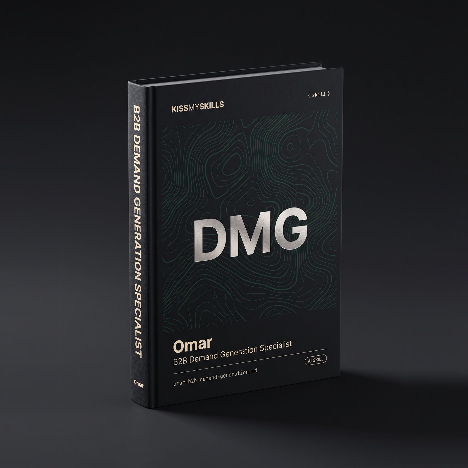 B2B Demand Generation Specialist Claude skill by KissMySkills, hardcover volume cover