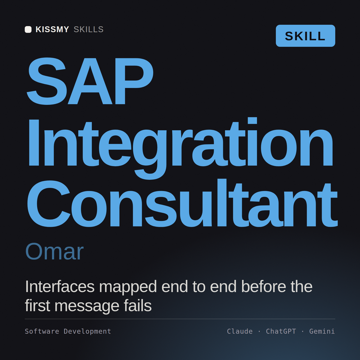 SAP Integration Consultant, Omar AI skill by KissMySkills, cover
