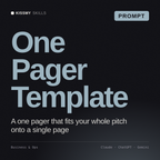 One Pager Template AI prompt by KissMySkills, cover