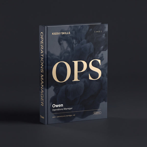 Operations Manager Claude skill by KissMySkills, hardcover volume cover