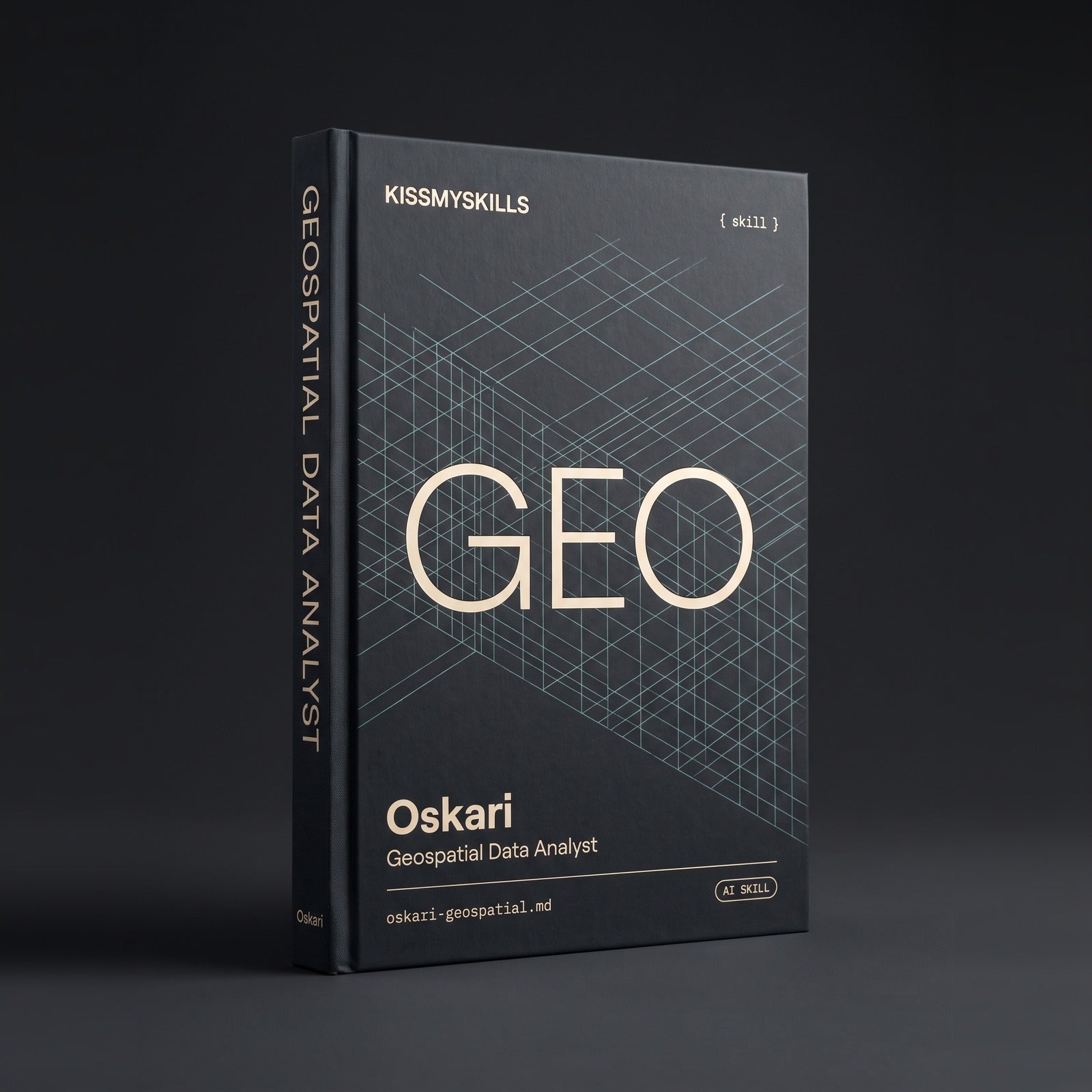 Geospatial Data Analyst Claude skill by KissMySkills, hardcover volume cover