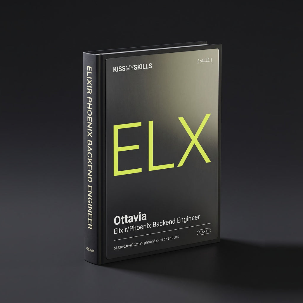 Ottavia - Elixir/Phoenix Backend Engineer Claude skill by KissMySkills, hardcover volume cover