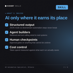 What's inside the AI Automation Specialist, Ottavio AI skill: Structured output, Agent builders, Human checkpoints, Cost control