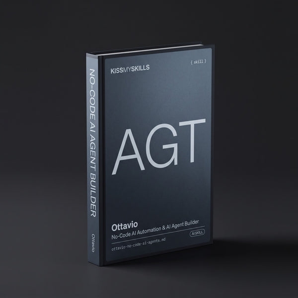 No-Code AI Automation & AI Agent Builder Claude skill by KissMySkills, hardcover volume cover