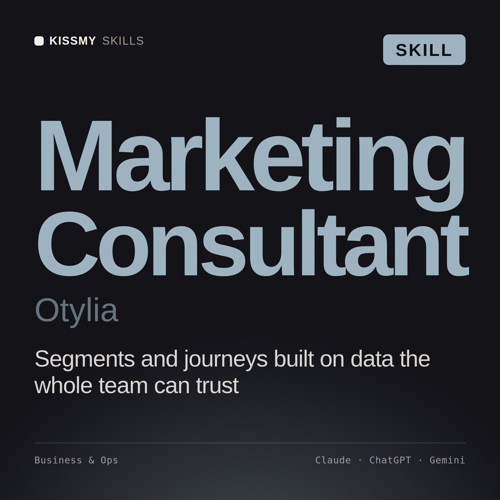 Marketing Consultant, Otylia AI skill by KissMySkills, cover