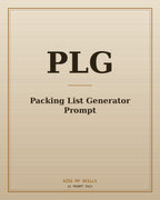 Packing List Generator prompt for Claude by KissMySkills, brushed cover