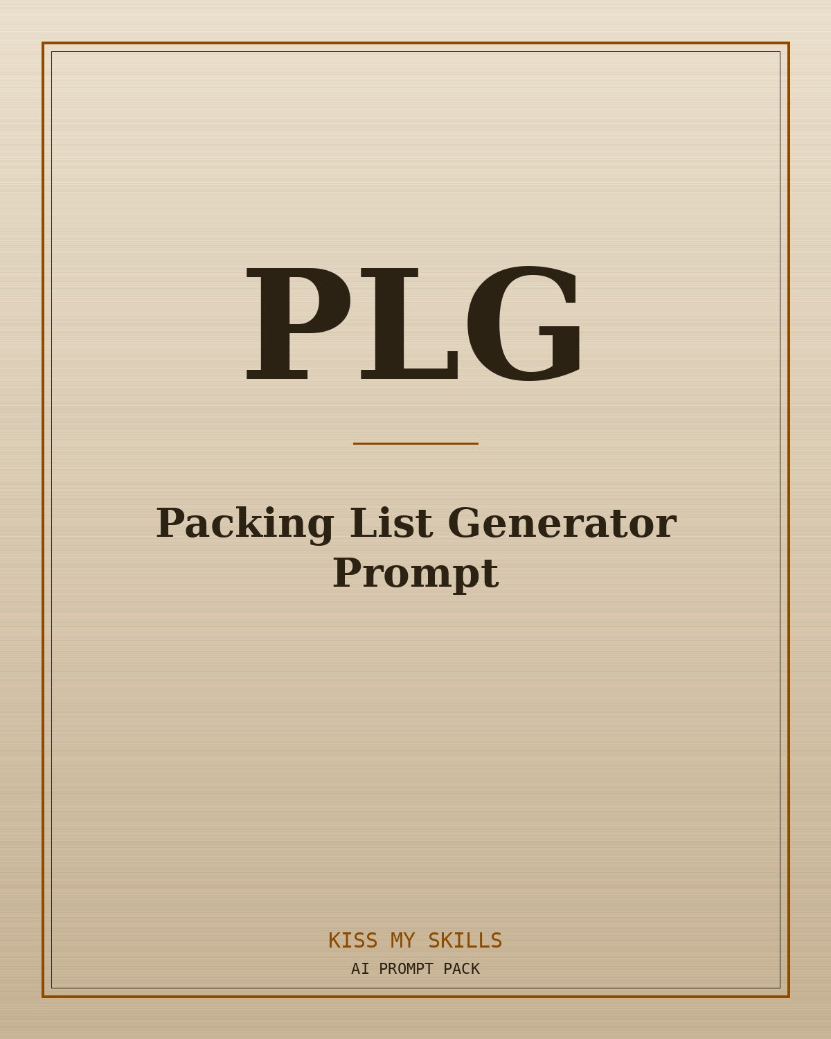 Packing List Generator prompt for Claude by KissMySkills, brushed cover