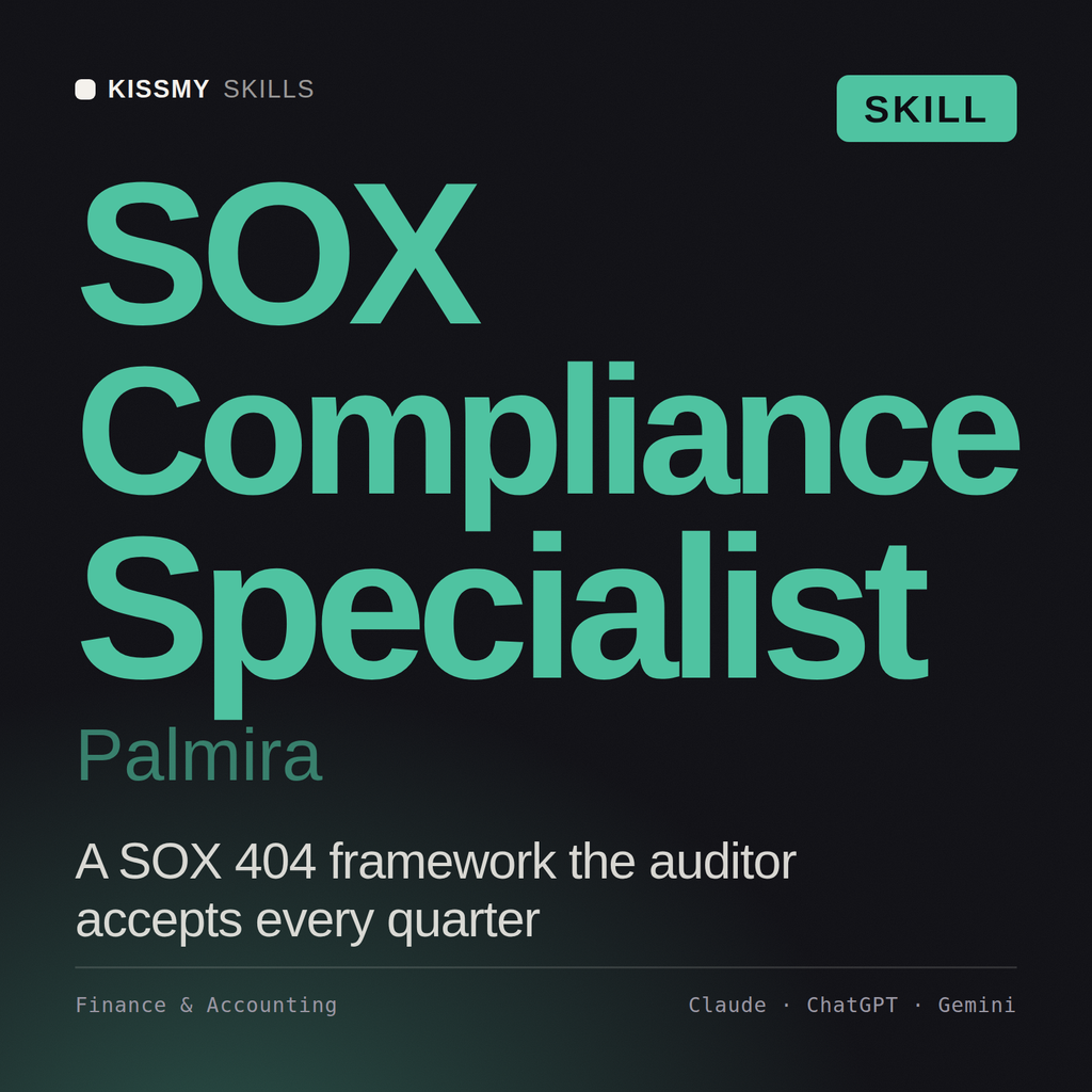 SOX Compliance Specialist, Palmira AI skill by KissMySkills, cover