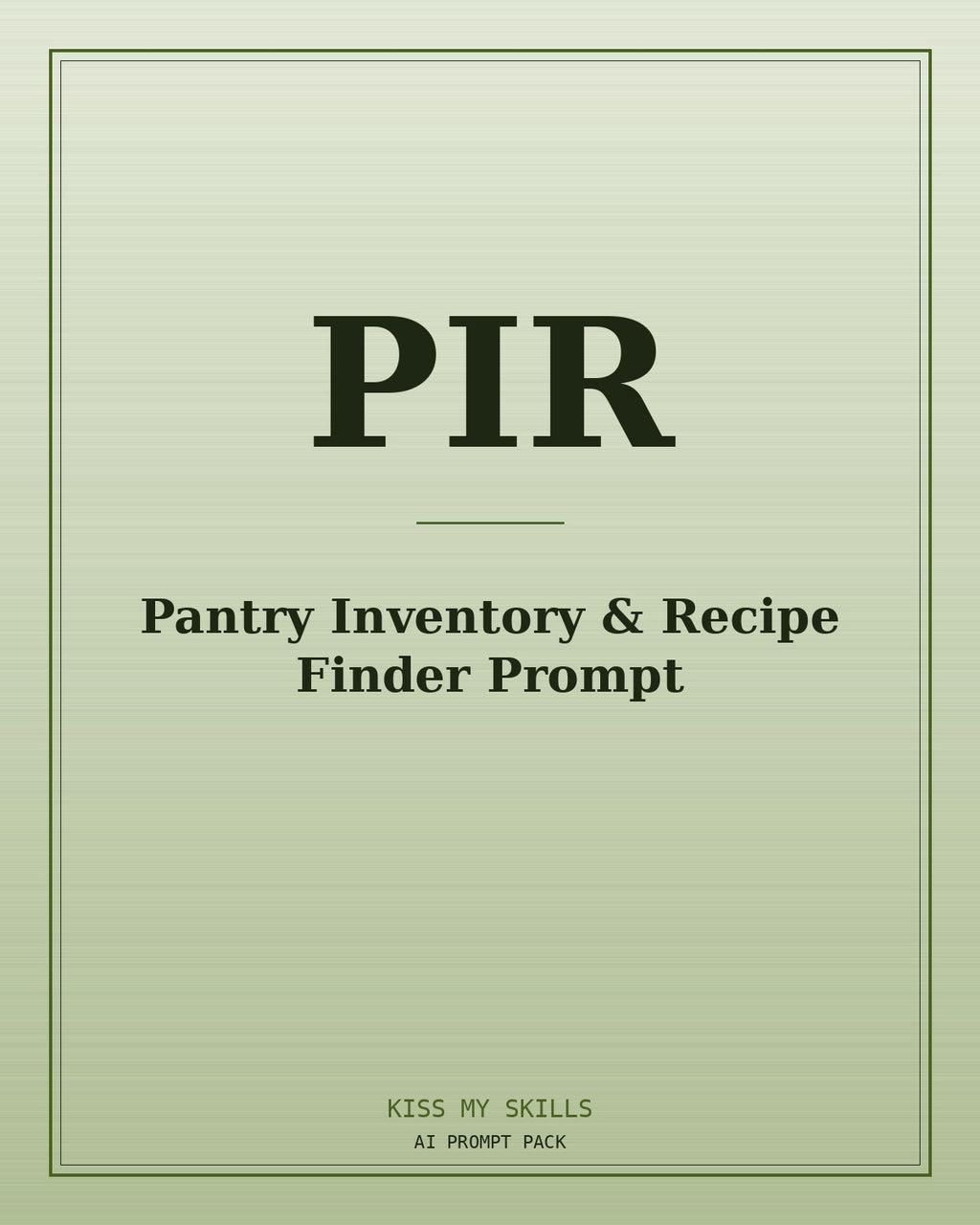 Pantry Inventory & Recipe Finder prompt for Claude by KissMySkills, brushed cover