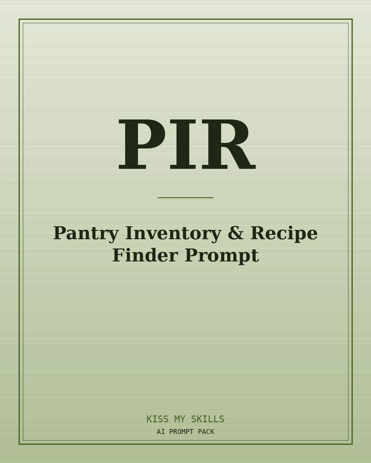 Pantry Inventory & Recipe Finder prompt for Claude by KissMySkills, brushed cover