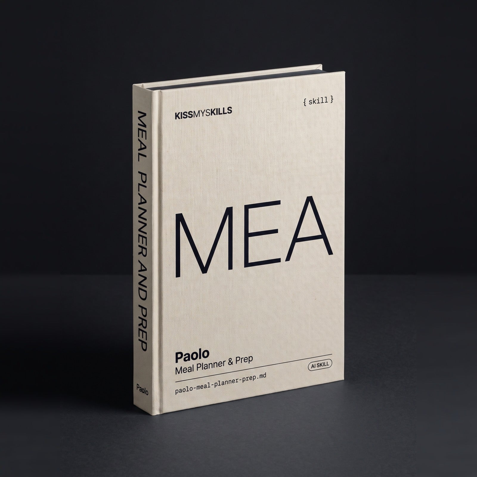 Meal Planner & Prep Claude skill by KissMySkills, hardcover volume cover