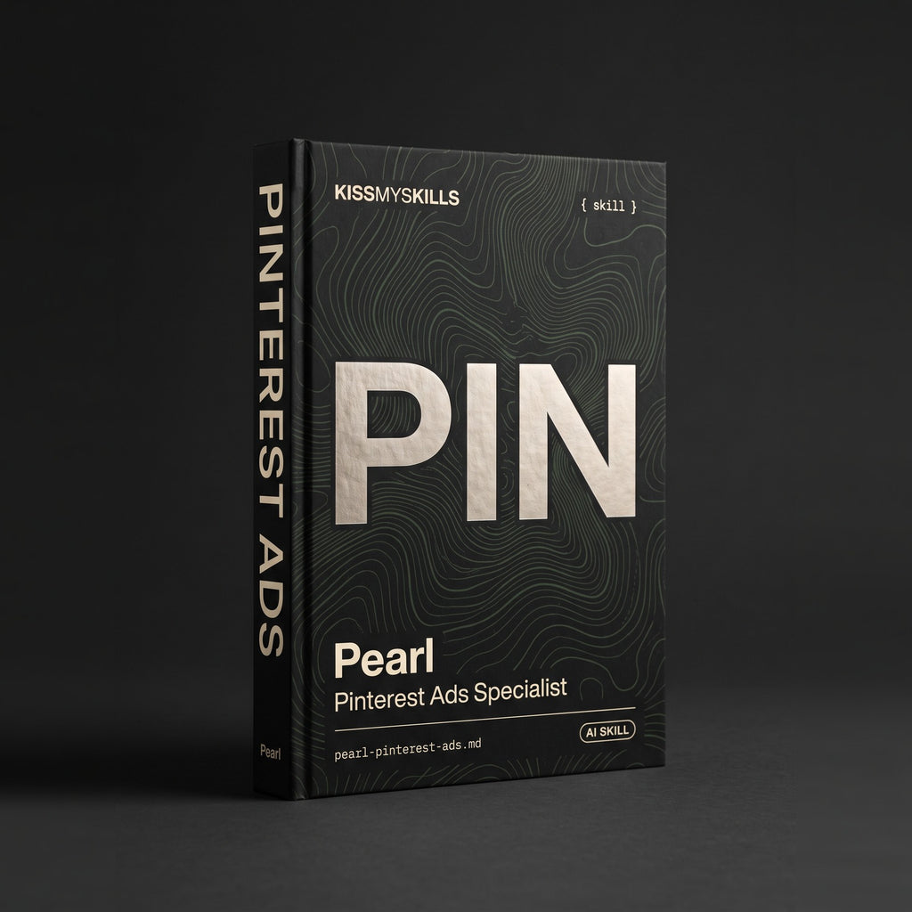 Pinterest Ads Specialist Claude skill by KissMySkills, hardcover volume cover