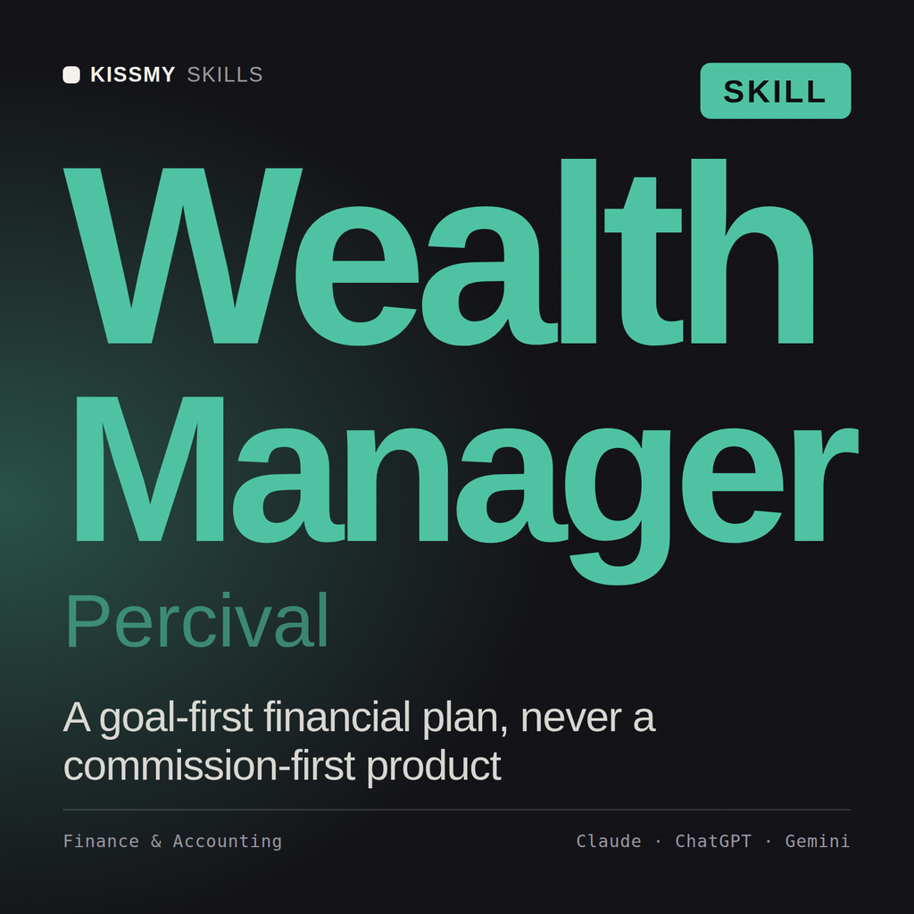 Wealth Manager, Percival AI skill by KissMySkills, cover