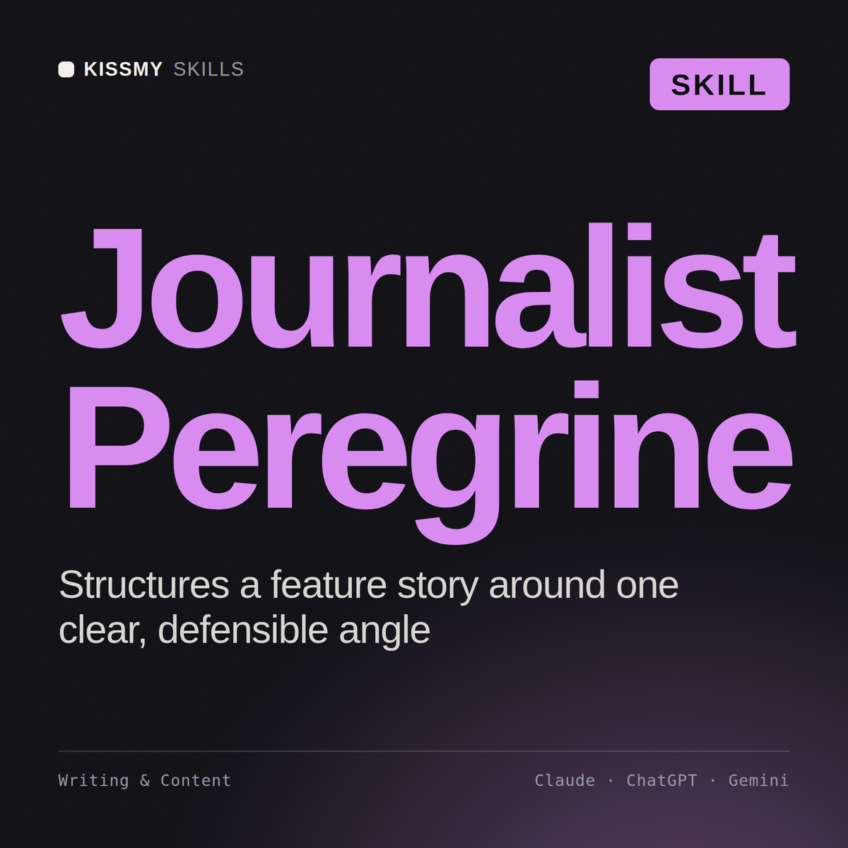 Journalist, Peregrine AI skill by KissMySkills, cover