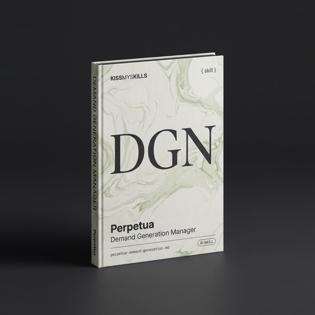 Demand Generation Manager Claude skill by KissMySkills, hardcover volume cover
