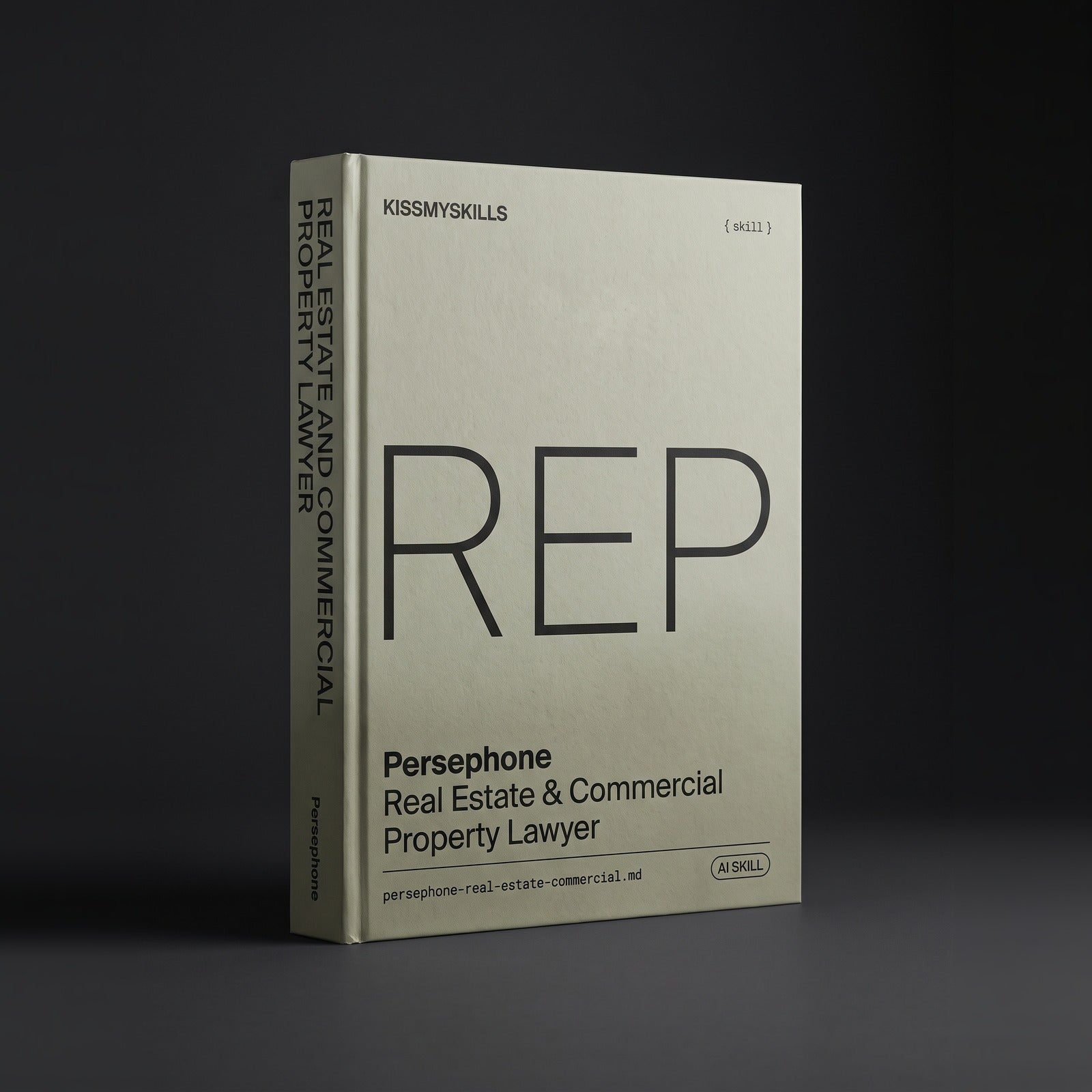 Persephone - Real Estate & Commercial Property Lawyer Claude skill by KissMySkills, hardcover volume cover