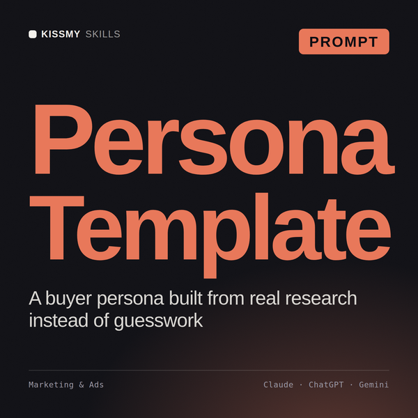 Persona Template AI prompt by KissMySkills, cover