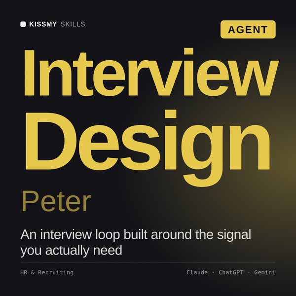 Interview Design, Peter AI agent by KissMySkills, cover