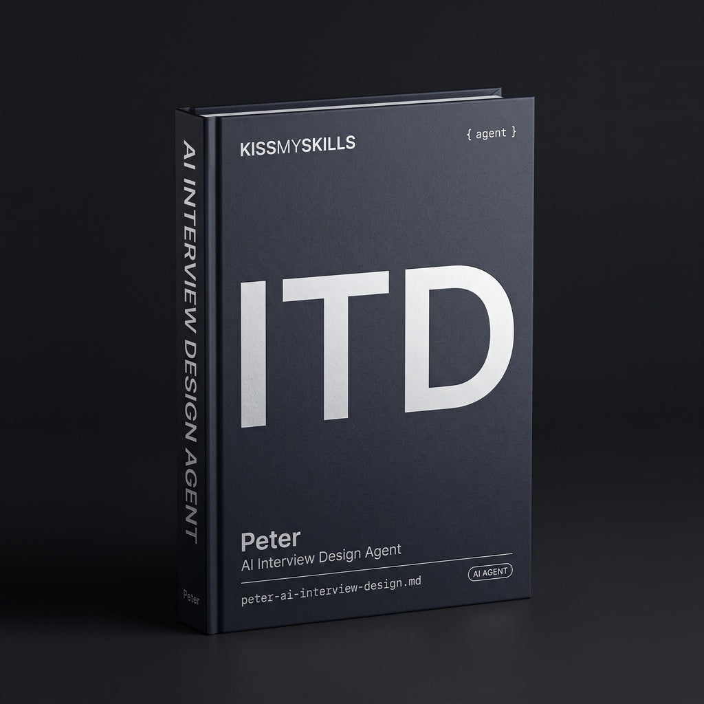 Interview Design Claude agent by KissMySkills, hardcover volume cover