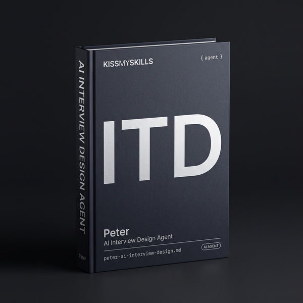 Interview Design Claude agent by KissMySkills, hardcover volume cover