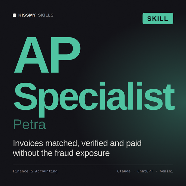AP Specialist, Petra AI skill by KissMySkills, cover