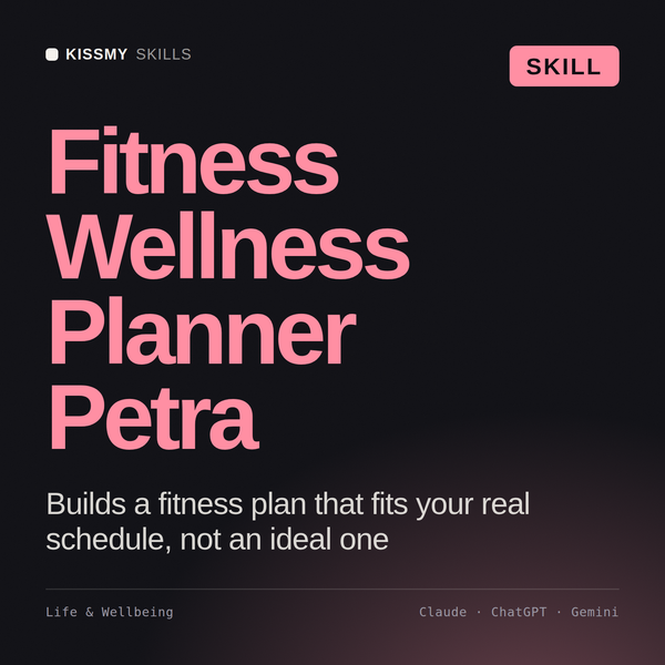 Fitness Wellness Planner, Petra AI skill by KissMySkills, cover